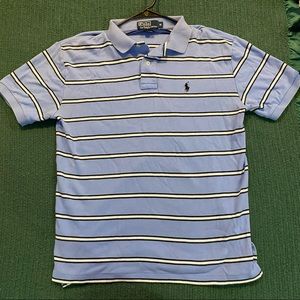 Baby Blue Striped Polo by Ralph Button Up Shirt
